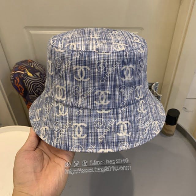 Chanel新品女帽子 香奈兒水洗做舊牛仔漁夫帽遮陽帽  mm1672